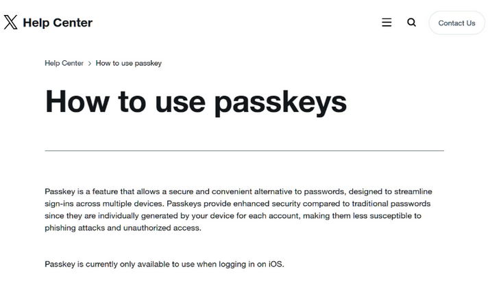 岑巩苹果维修店铺分享iOS用户如何通过通行密钥(Passkey)登录 